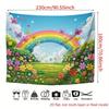 2D Fairy Tale Garden Backdrop, Sparkling Rainbow with Flowers and Butterflies Background for Nursery & Kids Photos