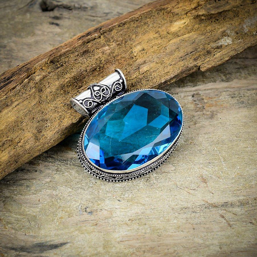 

Iolite Quartz Gemstone Handmade 925 Sterling Silver Jewelry Pendant 1.38 M-53