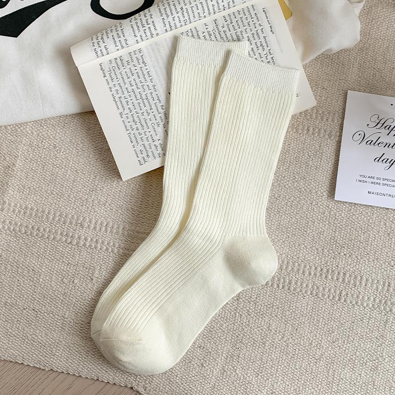 

Женские весенне-осенние влагопоглощающие дышащие свободные носки из махрового хлопка однотонные 1 pair молочный белый