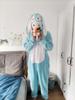 Autumn And Winter Parent-Child Clothing Men And Women Children Cartoon Animal One-Piece Pajamas Rose Red Rabbit Flannel Loungewear Performance Clothes