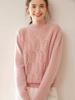 Women's 2025 Autumn/Winter Cashmere Sweater: Half-High Collar, Thick Knitwear, Hollow-Out Design