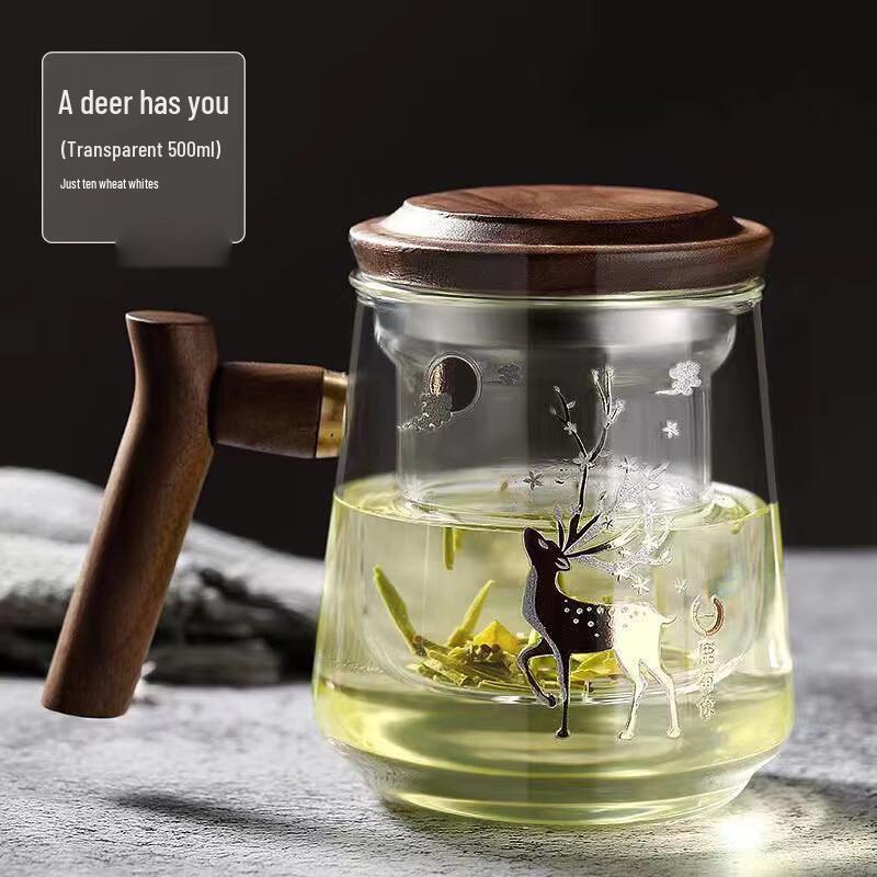 Shangqi Glass Tea Set with Filter and Wooden Handle