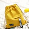 1 Pcs Drawstring Canvas Bag Large Capacity Backpack Student Tutoring Cloth Bag Lightweight And Casual Drawstring Pocket