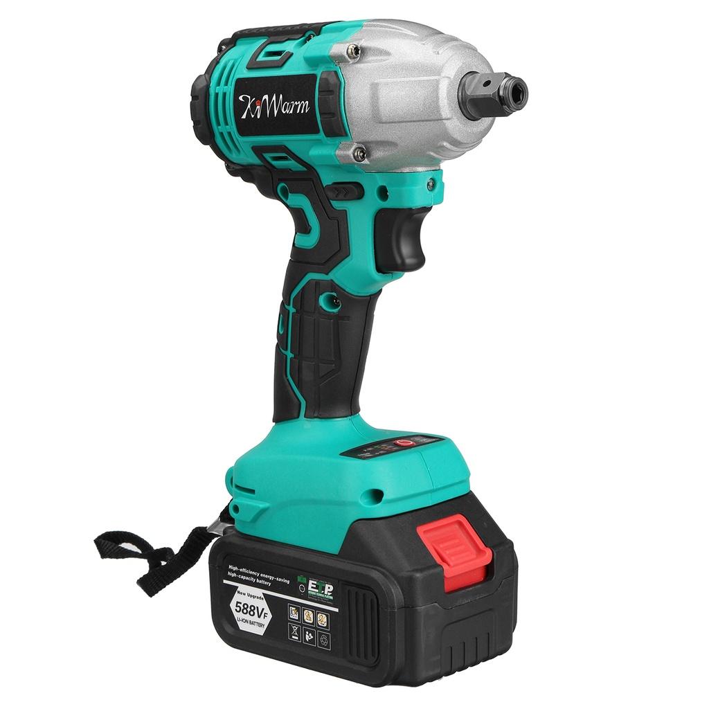 588vf 22800Amh 520N.M Torque Brushless Cordless Electric Impact Wrench Power Tools 2 Lithium-Ion Battery for Makita 18V Battery