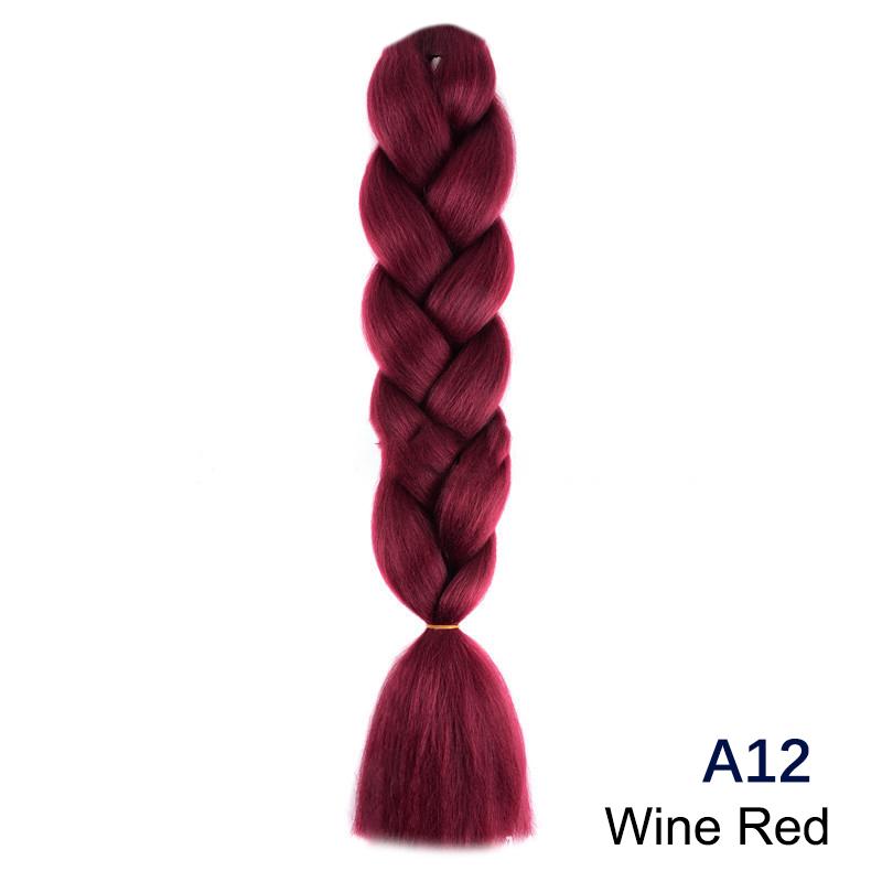 Jumbo Braiding Hair Long 24 Inch Hair Extensions Solid Color Synthetic Braids Hair Twist Braiding Hair For Women