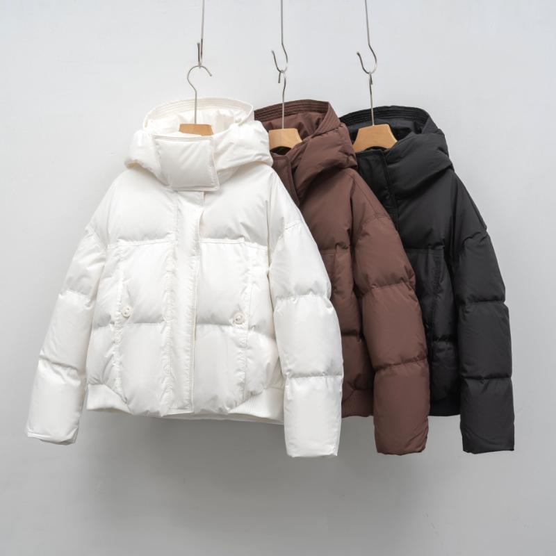 Short winter white duck down fashionable and simple bread jacket thickened warm temperament jacket down jacket women