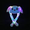 Rabbit Cartoon Womens Hat Winter Plush Moving Bunny Ears Shine Earflaps Movable