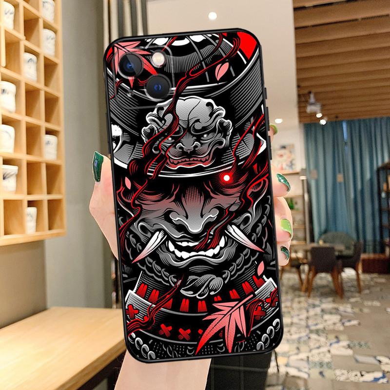 Oni Hannya Demon Mask Phone Case For iPhone 16 17 Pro Max 14 13 12 11 15 Pro Max mini 15 16 Plus 16e 17 Air Cover