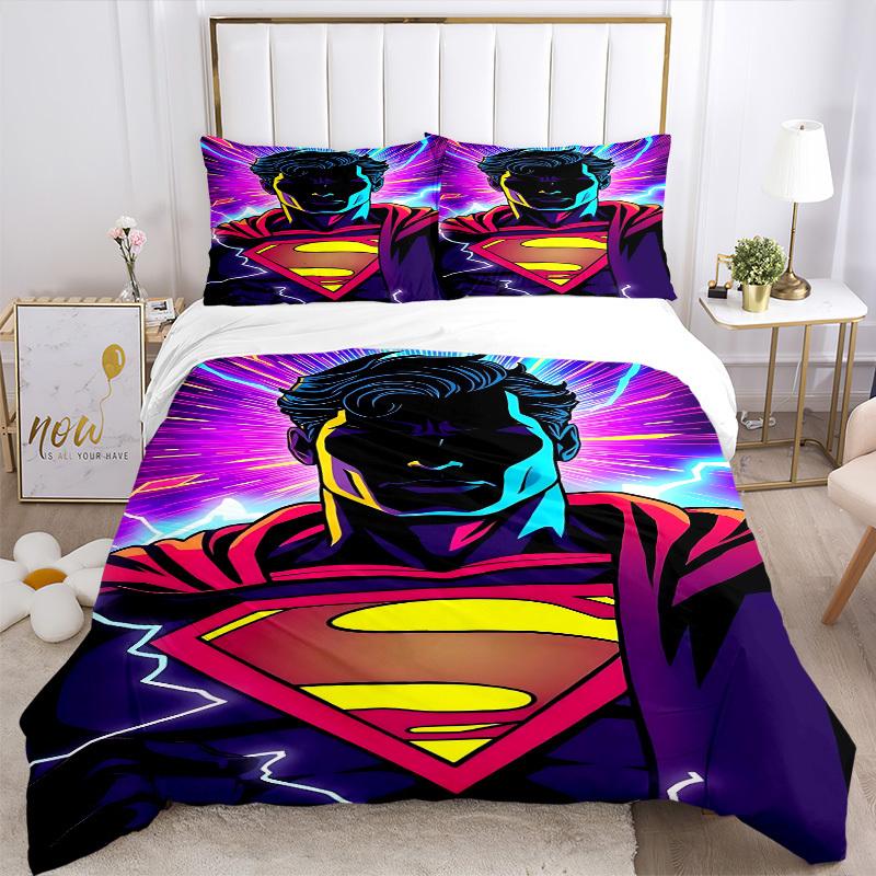 3pcs Superman Cover Set,Soft Comfortable Duvet Cover,Guest Room (1*Duvet Cover + 2*Pillowcases, Without Core) yy251024101