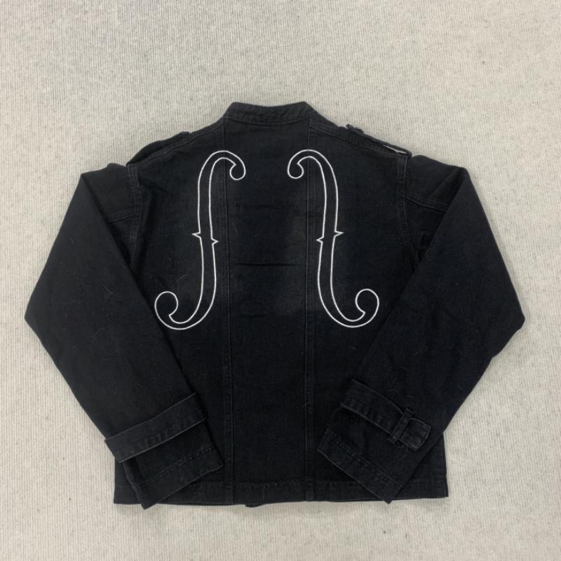 Y2K street art retro styl czarny jednolity prosty dżinsowy męski top