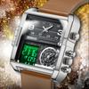 Binbond B3332 3332 LED Digital Men Wristwatch Fashion Design Square Big Dial Analog Quartz Dual Display Watch for Montre Relojes