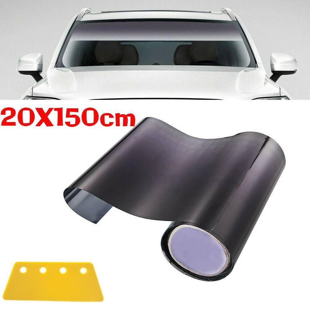 20CMx150CM Sluneční přední fólie Auto Černé přední sklo