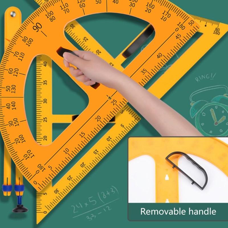 Großes Dreiecklineal-Set Geometrie Winkelmesser Lehrer Tafel-Zeichenwerkzeug