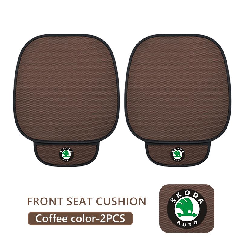 AES1 For Skoda Breathable Car Seat Cover Ice Silk Summer Car Seat Cushion Protector Kodiaq Fabia Kamiq Karoq Octavia 2 3 Rapid Scala