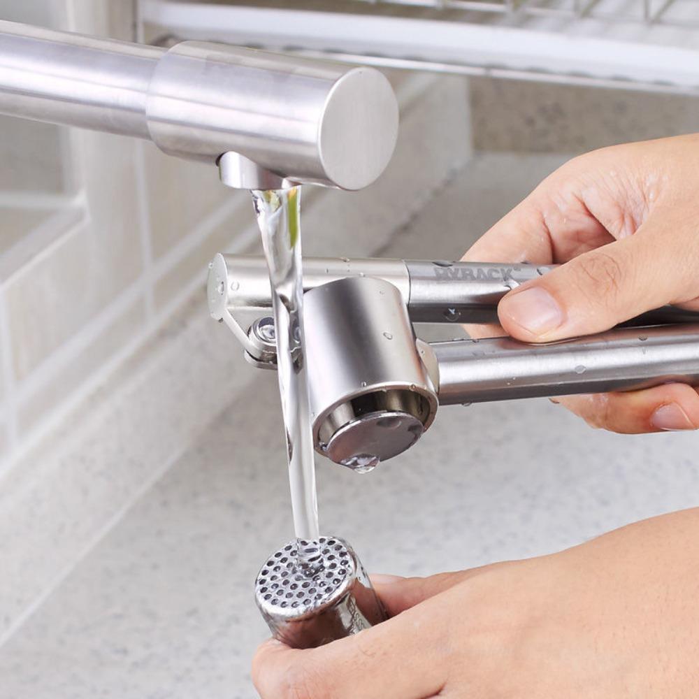 Stainless Steel Garlic Press Detachable Ginger Mud Squeezer Food Processor Garlic Masher  Vegetable