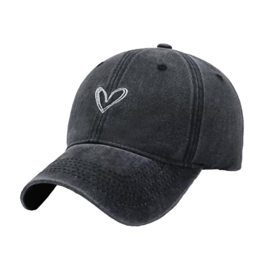 New Washed Baseball Cap for Women,Unique casual sports hat Baseball cap Heart-shaped adjustable hats for Outdoor Activities