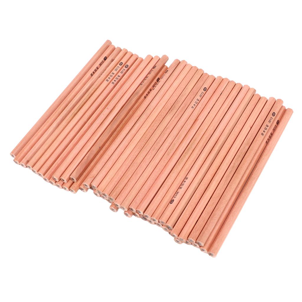 50pcs HB Pencil Hexagonal Rod Wood Carbon Portable Clear Handwriting Sketching Pencils for Writing Drawing