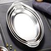 Stainless Steel Roasting Pan with Handles Oval Grilled Fish Pan Multifunctional Baking Pan for Grilled Fish Turkey Lasagna