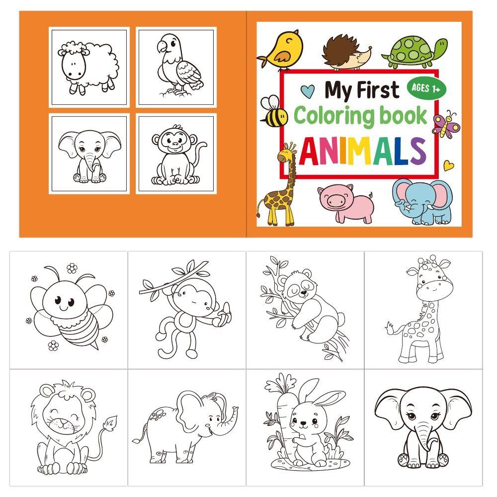 30Sheets/Book Animal/Vehicles Graffiti Coloring Book Puzzle Montessori Drawing Toys Kids