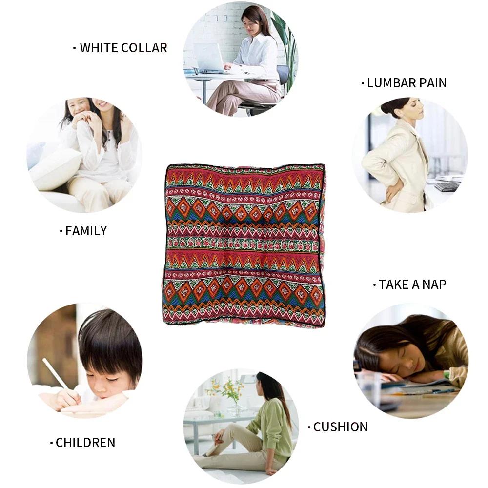 Thickening Chair Seat Cushion Office Chair Cushion Printed Soft Linen Seat Cushions For Chair Floor Car Home Decorative Cushions