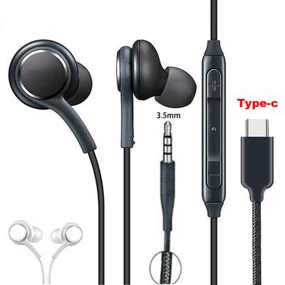 Ohrhörer-Headset, In-Ear, 3,5 mm/Typ C, Mikrofon, kabelgebunden für S20, Note10, S10, S9, S8, S7 Smartphone