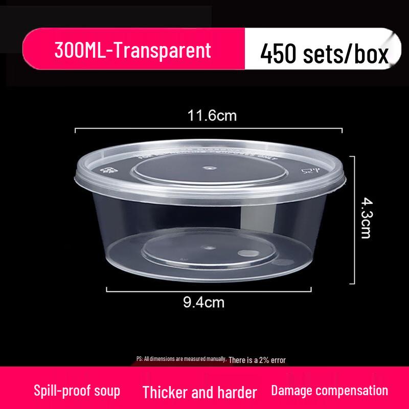 Lantuan Disposable Transparent Round Meal Prep Containers