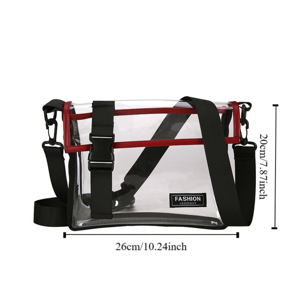 Waterproof Transparent Crossbody Bag Square Casual Shoulder Bag Casual PVC Messenger Bag  Unisex
