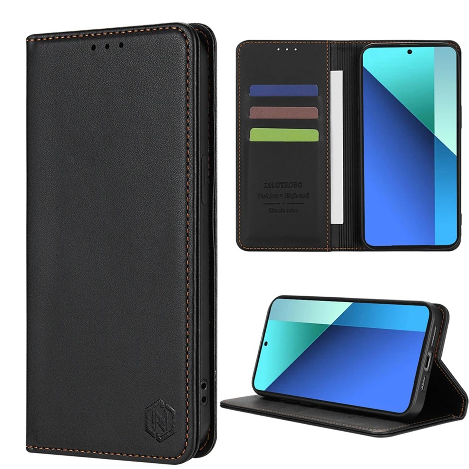 

Чехол-книжка из кожи с магнитным слотом для телефона Samsung Galaxy S25 Ultra S24 FE S23 S22 S21 S20 S10 Plus A16 A35 A55 Galaxy S23 FE чёрный