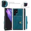 For Samsung Galaxy S22 Ultra 5G Case JEEHOOD J01 Retro Leather Phone Back Cover with Detachable Magnetic Card Holder