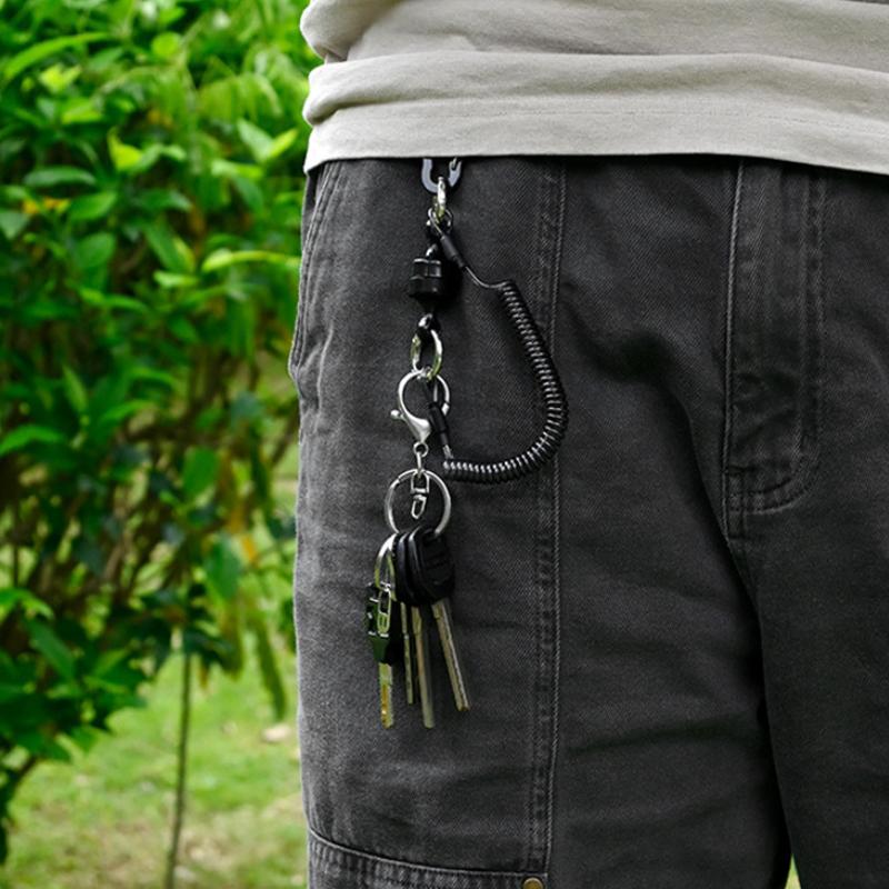 Fishing Magnetic Net Release Holder With Lanyard Fly Fishing Tool Strong Magnet Carabiner Key Chain Elastic Coil Stretch Tether