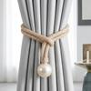 Adjustable Pearl Curtain Tiebacks Easy Install Decorative Holders for Office Hotel Window Drapes