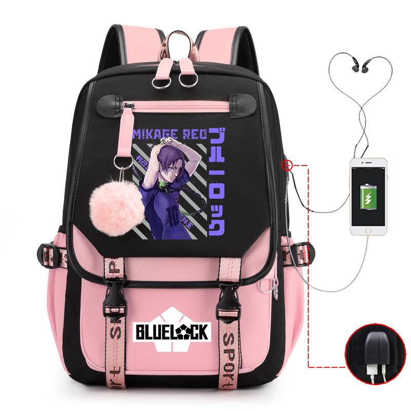 Anime Peripheral Teen Trend Backpack Multifunctional Usb Casual Student School Bag