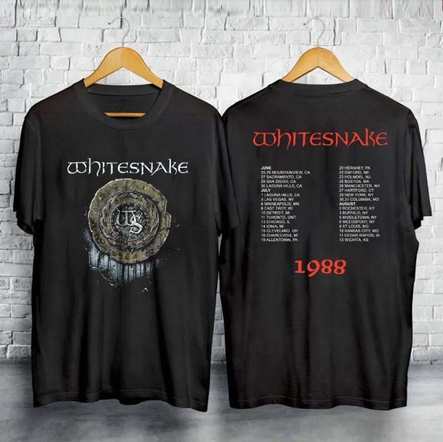 1988 Whitesnake World Tour T-Shirt – Retro Hard Rock Band Merch Heavyweight Tee