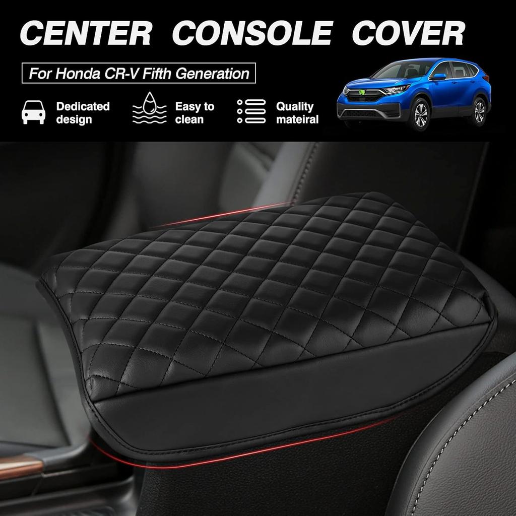 FIILINES Center Console Cover for Honda CR-V 2017-2022, Armrest Cover Pad Cushion Protector CRV Accessories Armrest Cover Anti-scratch Black
