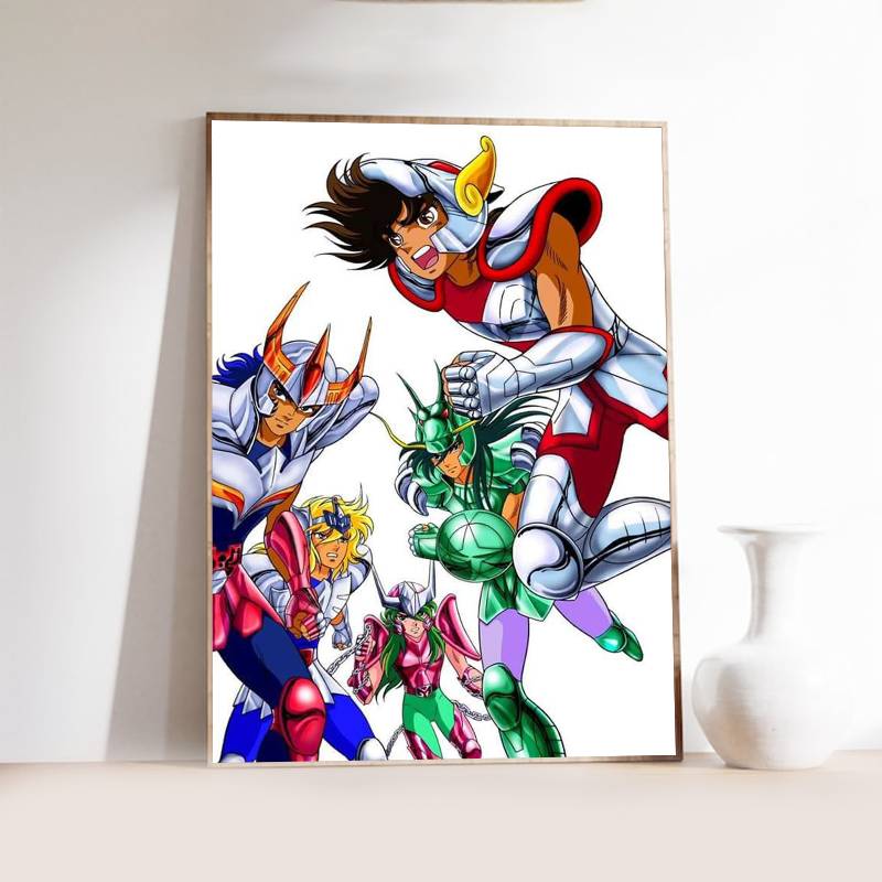 1PC Classic Anime S-Saint S-seiya Poster Self-adhesive Art Waterproof Paper Sticker Coffee House Bar Room Wall Decor