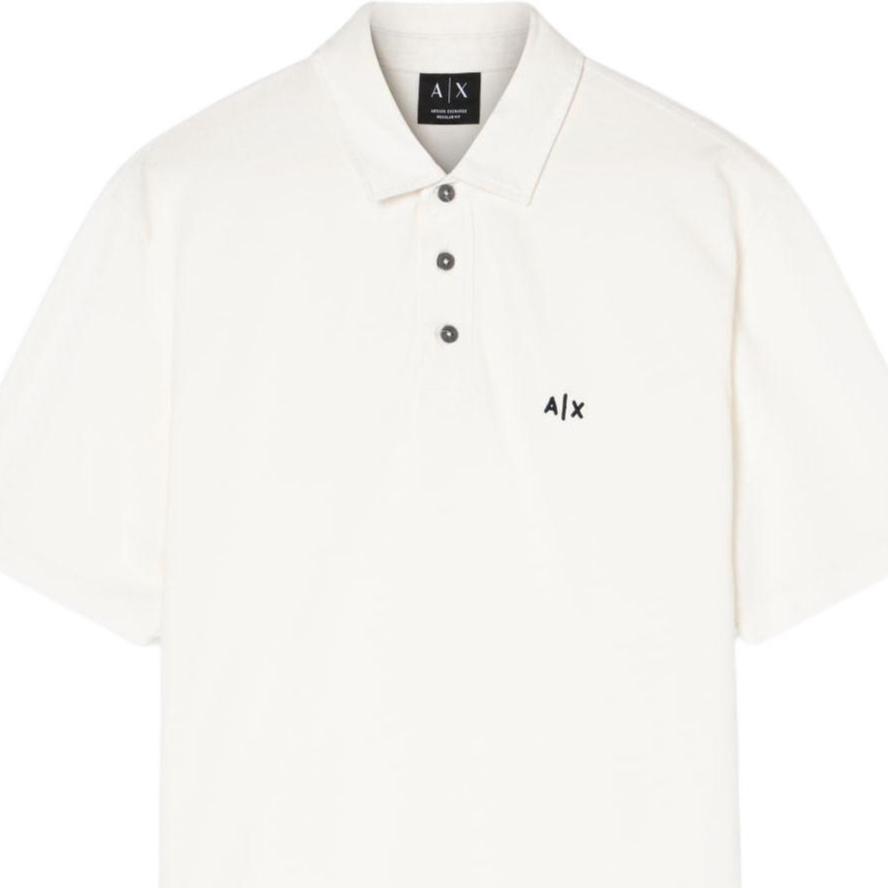 Armani Exchange Cotton Solid Color Letter Embroidered Short Sleeve Polo Shirt Men tops XM002408-AF13055-U1074