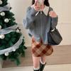 Spring New Loose Contrasting Color Double Zipper Sweater Jacket Soft Waxy Temperament Versatile Lapel Knitted Cardigan Women