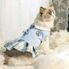 Bowtie Pet Cat Dress Polyester Spring Pet Clothes New Puppy Plaid Skirt  Spring Season