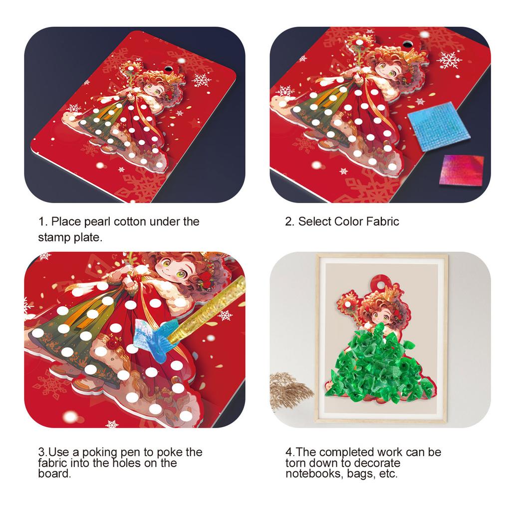 24 Themed Christmas Tree DIY Ornaments, DIY Puncture Painting Kits, Christmas Tree DIY Craft Hangings Decorations