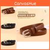 Stylish Women's Casual Belt With Soft Durable Leather And Elegant Silver Buckle Design