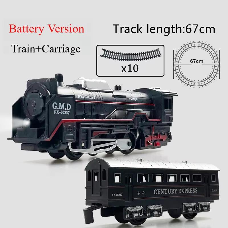 Electric Freight Train Set with Light Up Tracks Classic Railway Model Toy Kids Birthday Gift Interactive STEM Educational Toy