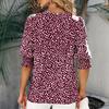 Ladies Summer Elastic Short Sleeve O Neck Dots Breathable Pullover Chiffon T Shirt Top