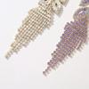 Exquisite Opal Flower Earrings For Women Rhinestone Long Tassel Zircon Earring Girls Wedding Party Temperament