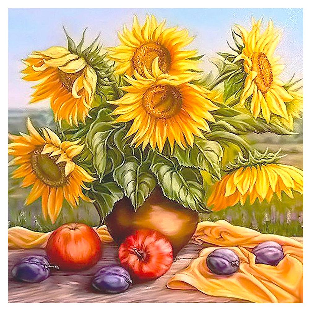 

Huacan 5D DIY Full Drill Diamond Painting Dotz Kit Sunflower Mosaic Arts for Adult Home Wall Decor