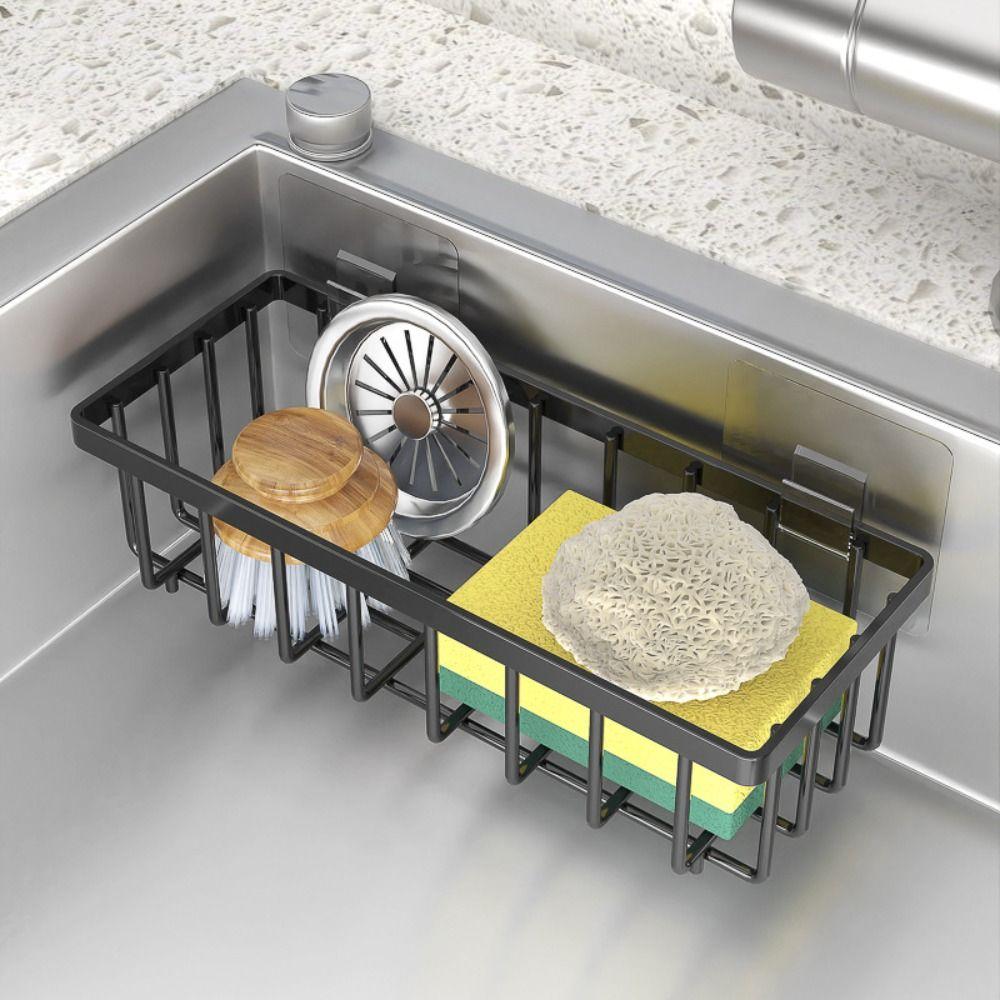 Fashion Kitchen Sink Drain Rack Portable Dish Washing Cloth Pot Brush Storage Shelf Soap Sponge Holder Bathroom Organizer Basket