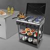 5 Burner Natural Gas Stove 12.5KW Total Power, Manual Ignition Outdoor Cooking Range with Storage Racks for RV and Camping