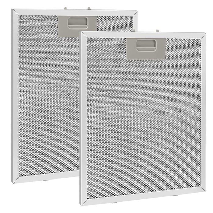 2 pièces Filtre à Graisse Métallique pour Hotte Aspirante 320x260mm,Filtre en Maille Accessoire Hotte Aspirante - Argent