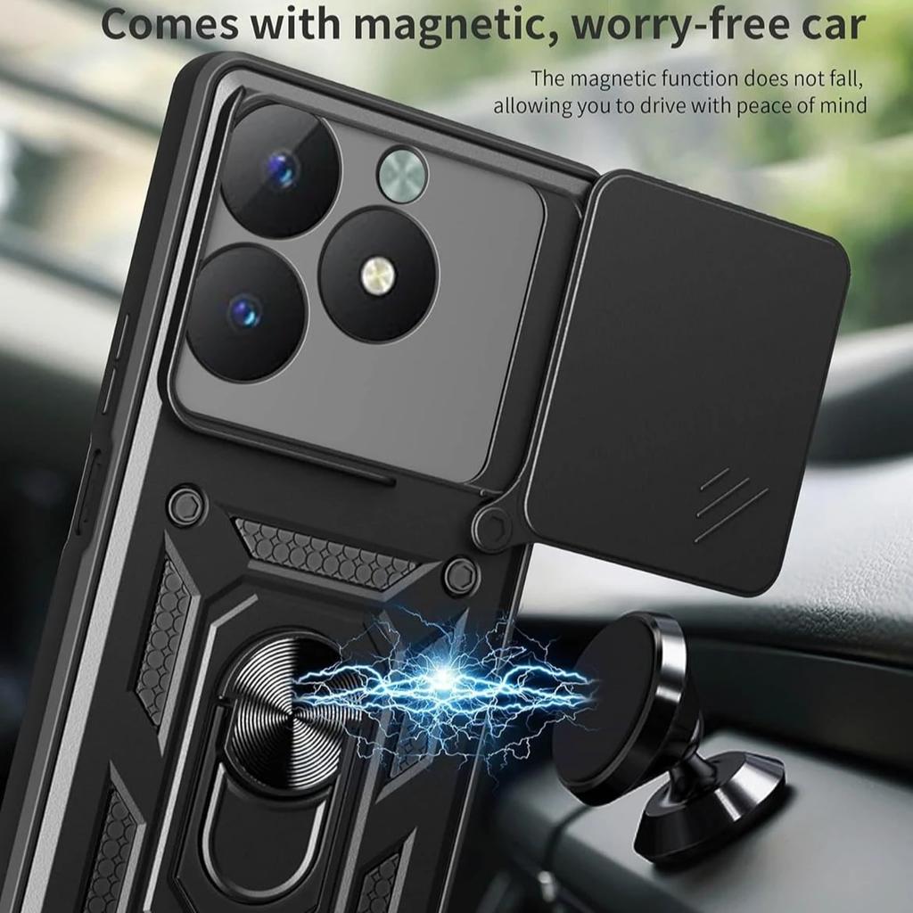 Kryt Armor pro Realme C63 4G Kryt pro Realme C61 s ochranným kroužkem objektivu Magnetický stojánek Coque Fundas