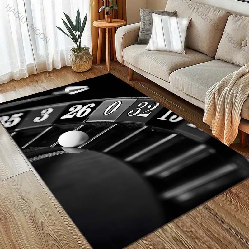 

Black Game Turntable Printed Carpet for Bedroom Living Room Bedside Sofa Floor Mat Modern Home Decor Area Rug Large Size 40x60cm (16x24in)