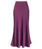 Elegant High-Waist Silky Acetate Fishtail Skirt for Spring and Summer